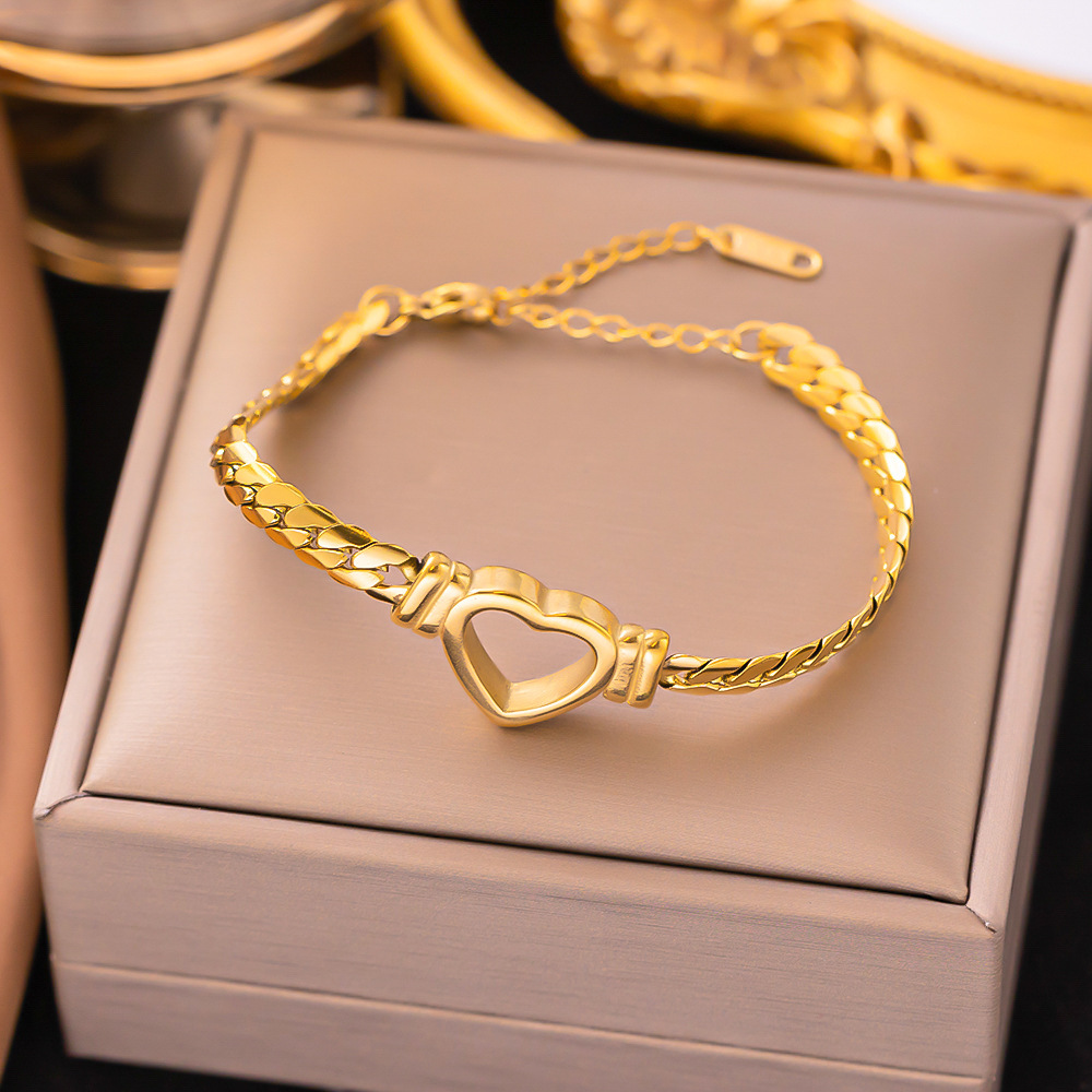 Bracelet d'amour ajouré doré sle64