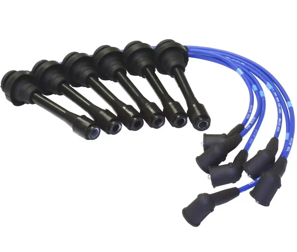 Venta caliente azul 8mm alambre de fuegos artificiales Cable de bujía Cable de bobina de encendido
