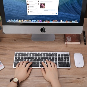 Full Size Slim Dual Mode Rechargeable 2.4G Compact Wireless and bluetooth <strong>Keyboard</strong> for Windows, Mac OS, <strong>IOS</strong>, Ipad, iphone - Product Image 2