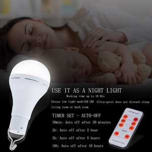 Bombilla Led alimentada por energía Solar, Sensor de iluminación con temporizador remoto, 7W, 9W - Product Image 6