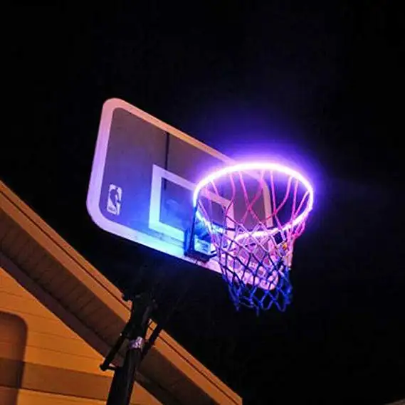 Aro de baloncesto portátil con Sensor de movimiento, Mini aro de baloncesto con luces