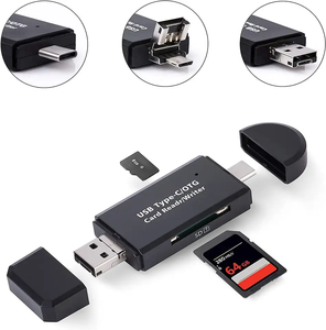 适用于安卓手机电脑的3合1微型USB OTG至USB 2.0 sd卡适配器跟踪摄像头存储卡读卡器 - Product Image 1
