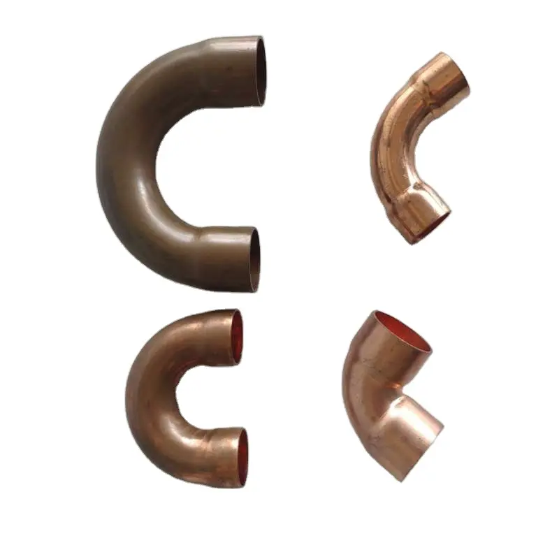 45/90 Deg Cotovelo Copper Tube Encanamento HVAC Fabricante Copper Pipe Fittings Peças de Refrigeração