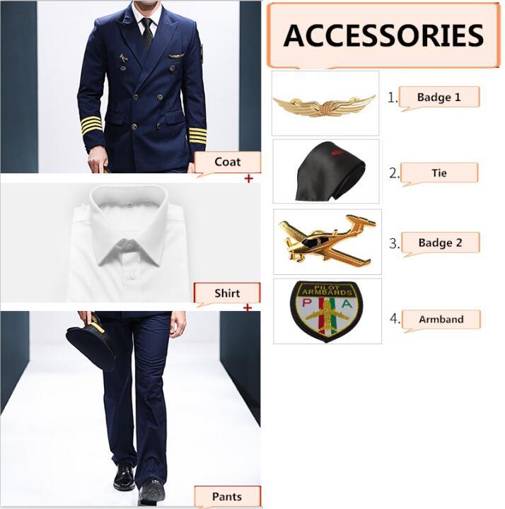 Dark blue double breasted suit +Shirt+4 accessories