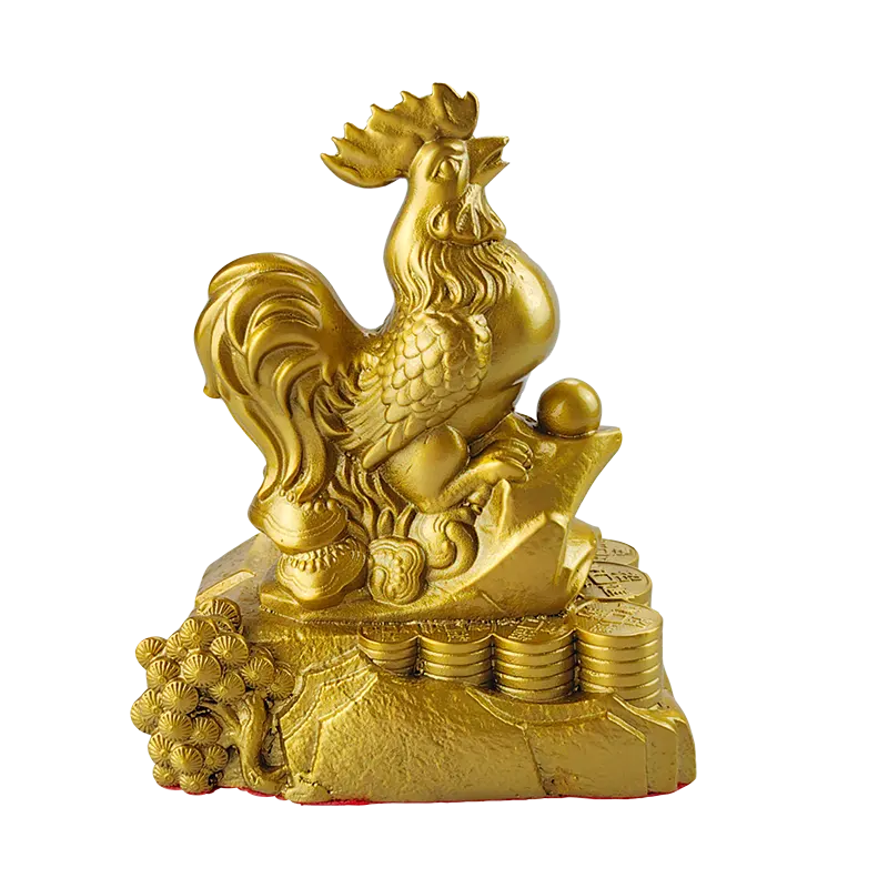 Fabbrica personalizza il design cinese tradizionale in ottone decorazione gallo zodiaco ornamento in rame prodotti