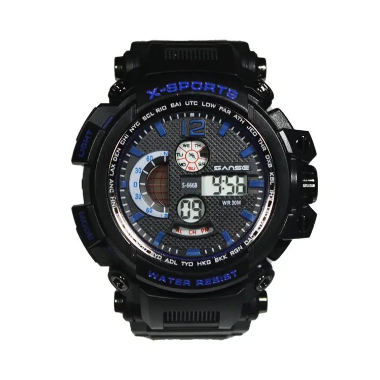 Nuovo modo di arrivo outdoor SANSE S-666B 30 metri water resistant mens di sport orologi di alta qualità orologio da polso orologio