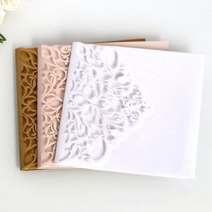 15*15cm नवीनतम <span class=keywords><strong>Brusk</strong></span> गुलाबी लेजर कट जेब तह शादी के निमंत्रण कार्ड सुरुचिपूर्ण डिजाइन Eengagement समारोह कार्ड - Product Image 5