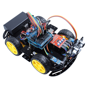 Neuer Vermeidung verfolgungs motor Smart Robot Car Chassis Kit Geschwindigkeit geber Batterie kasten 2WD 4WD Ultraschall modul Für R3-Kit - Product Image 1