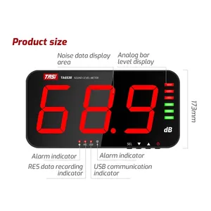 Medidor de nivel de sonido Digital TA654A TA654B, pantalla grande, alarma de medidor DB de ruido colgante de pared para Hospital, Bar, escuela, 1 año - Product Image 1