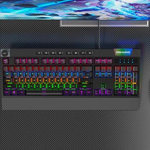 ESGAMING Custom Logo 104 Keys RGB Backlit Compact <strong>Keyboard</strong> Waterproof <strong>Computer</strong> Mechanical Gaming <strong>Keyboard</strong> with Wrist Rest - Product Image 2