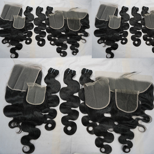 Packet <strong>Hair</strong> 100% Cambodian Virgin <strong>Remy</strong> <strong>Hair</strong> Bundle Closure 18&quot;18&quot;18&quot;18&quot; +14&quot; 10A Closure and 4 Bundles <strong>Hair</strong>