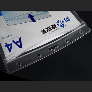 ミニバインダーポーチA5 A4 A3ジッパーレスルーズリーフカードバッグつや消しPVC透明カード防水現金封筒フォルダーパターン - Product Image 6
