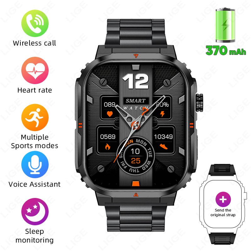 12 acier inoxydable noir + bracelet silicone noir