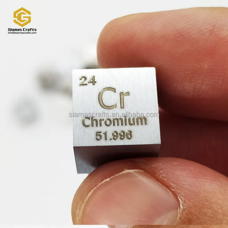 Cubo de Metal cromado de 10mm, muestra de elemento Cr, Mesa Periódica pura 99.95% para colección, pasatiempos, exhibición de manualidades