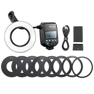 佳能尼康索尼其他DSLR相机的Godox MF-R76微距闪光5000K环形发光二极管灯Speedlite电池供电闪光灯