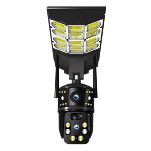 HD 4MP Lente dual IP LED Street Light Cámara Domo Red 4G Batería solar CCTV Sistema DE SEGURIDAD Visión nocturna Nube Wifi Tarjeta SIM