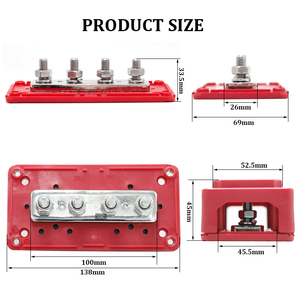 Cover 300A güç dağıtım bloğu bara M10 M8 Terminal damızlık 4 sonrası bara araba için kapak ile - Product Image 4