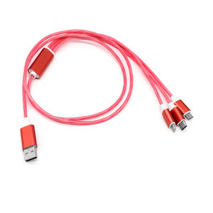 Yüksek kalite 1m 2m akan ışık Usb kablosu ışıklı Led lamba şarj kablosu Led 3 in 1 PVC Usb kablosu C ve mikro yazın - Product Image 5