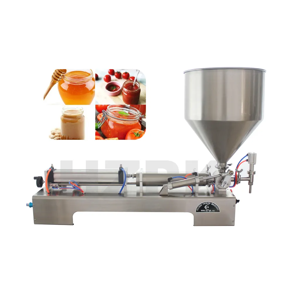 G1WG100 pneumatic paste filler liquid bottle honey cans filling machine