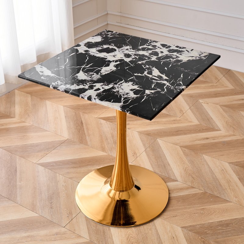 Bulgari negro/mesa cuadrada-estante para cuernos chapado en oro