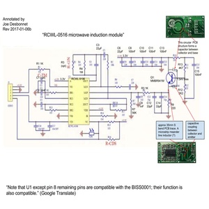 DIYmall RCWL-0516 Mikrowellen-Doppler-Radar-Sensor-Schalter-Modul Bewegungsmelder-Sensor-Modul für Arduino