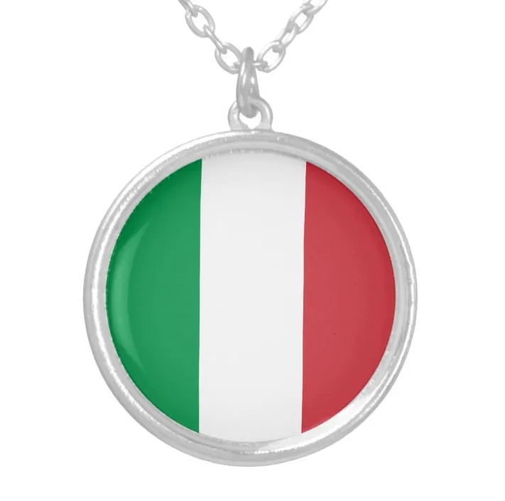 Inspire Edelstahl-Schmuck Großhandel individuelle patriotische italienische Flaggen-Halskette europäische und alle Länder emaille-Halsketten