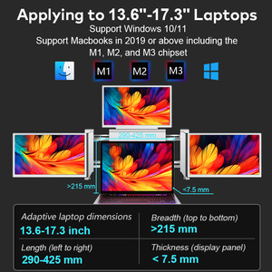 Patented Product 14-Inch ONE Cable Quad <strong>Monitor</strong> M1/M2/M3 Mac/Win <strong>Computers</strong> 60Hz Refresh Rate USB Input Gaming Office <strong>Use</strong> - Product Image 3