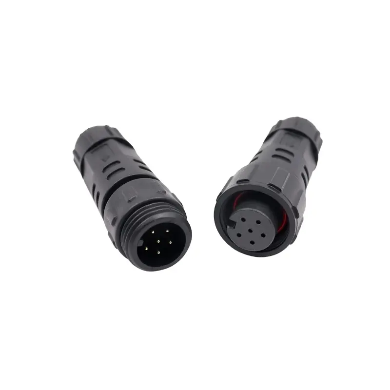 Conector de Cable M16 de 6 pines y 22AWG, montaje de tipo de soldadura, enchufe macho, enchufe hembra, IP68, junta de Cable eléctrico impermeable para exteriores