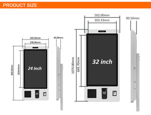 21,5 Pantalla táctil de 32 pulgadas Pago de facturas Quiosco automático de pedidos de autoservicio de comida rápida con impresora térmica Escáner de código QR - Product Image 5