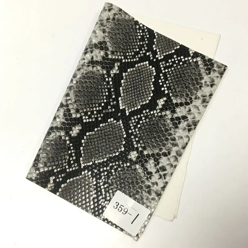 Rolo de tecido de couro artificial de pvc, pele de cobra, cor escura, 1mm