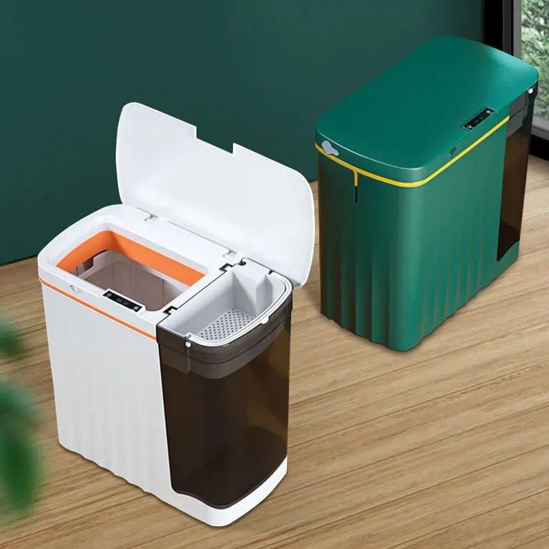 Akıllı kuru ve ıslak ayırma çöp tenekesi otomatik sensörlü çöp kutusu sensör elektrikli çöp kutusu indüksiyon çöp akıllı mutfak