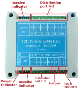 1/8 porta gateway industriale server Modbus TCP a RTU/ASCII con porta Ethernet RS485 supporto Modbus Master & Slave - Product Image 2