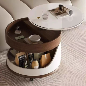 Đồ nội thất gia đình Bàn cà phê, Tủ lưu trữ di động đa chức năng, bàn <span class=keywords><strong>sofa</strong></span> tròn có thể điều chỉnh chiều cao - Product Image 1