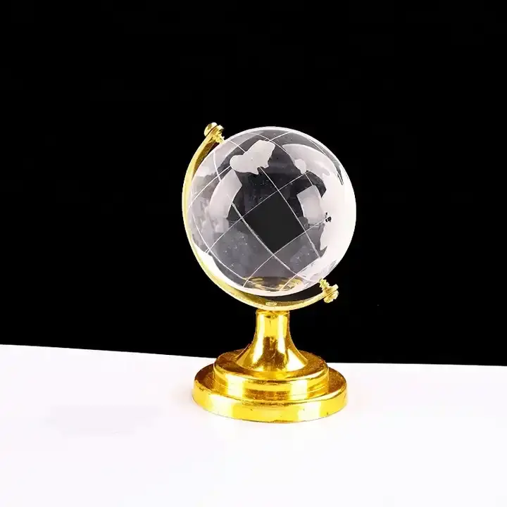 Commercio all'ingrosso K9 sfera di cristallo terra mappamondo di vetro personalizzato mappa del mondo stampato a Laser tema artistico inciso modello Souvenir personalizzato