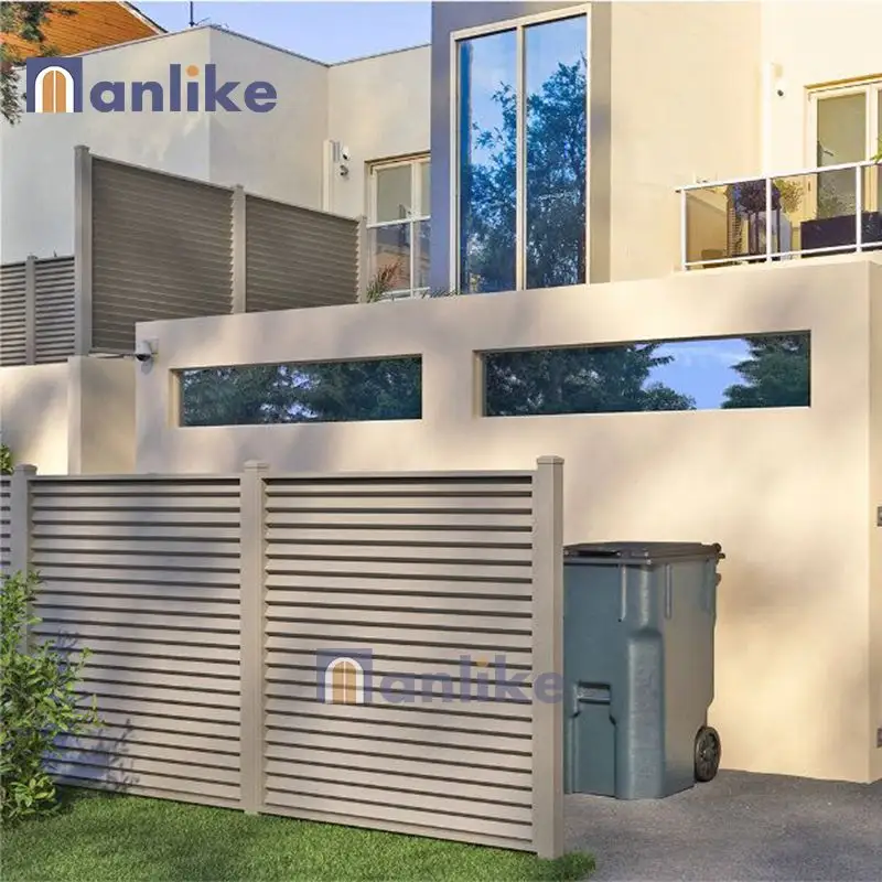 Anlike Lame de persienne en métal 3d européenne Panneau de clôture en aluminium galvanisé pour maison de jardin extérieur