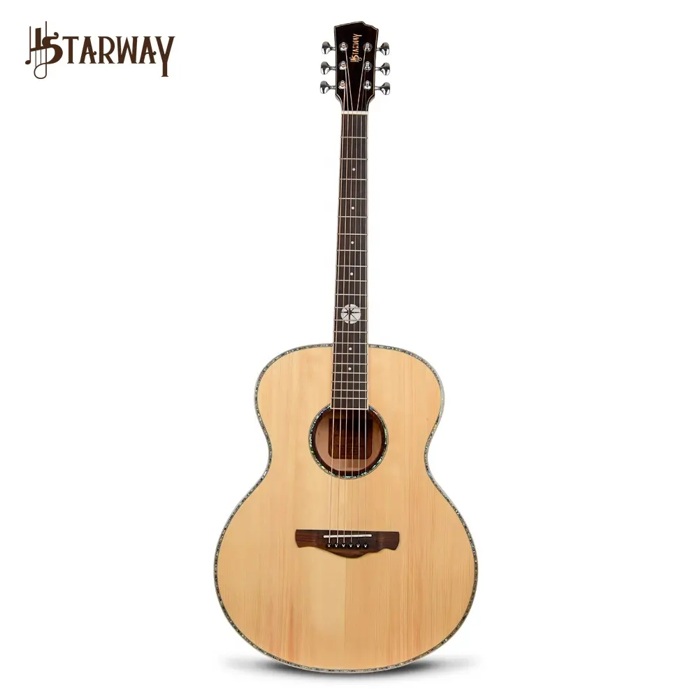 STARWAY-guitarra acústica G38 de abeto de 41 pulgadas, instrumento de música hecho a mano, de 6 cuerdas, para principiantes o actuaciones