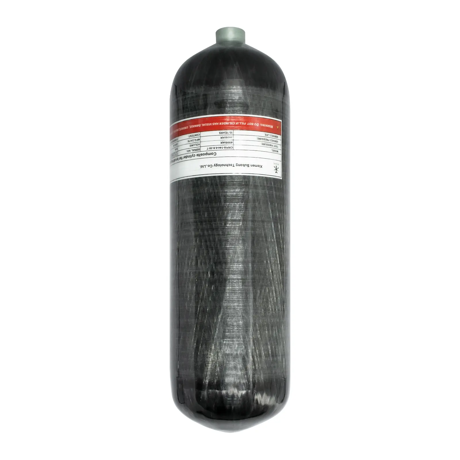 TUXING Fábrica de atacado personalizado 6.8L 30mpa 300bar 4500psi HPA Garrafa de ar comprimido respirável Cilindro de gás tanque de fibra de carbono