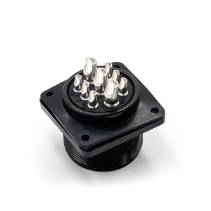 LECHUAN 9P bakır alaşım dairesel konnektör lehim dişli erkek Panel kutusu montaj paneli montaj MS3102 için düz MIL Spec - Product Image 1