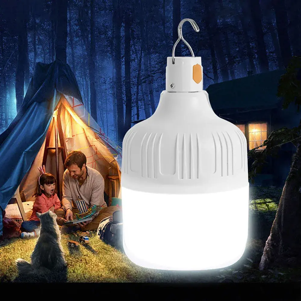 Howlighting extérieur solaire Rechargeable pliable tente ampoule batterie externe étanche décor d'urgence Camping lanterne