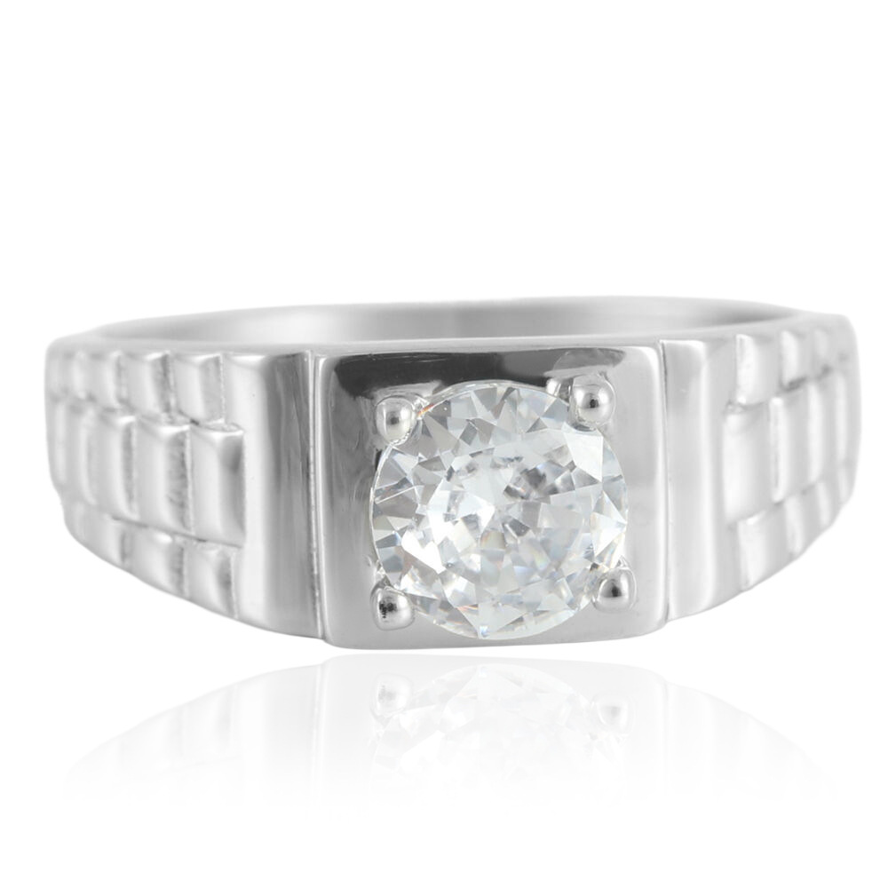 Steel-colored white sapphire (US grade)