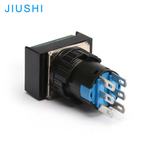 LA16J-22 16mm Push Button Rectangle <strong>Switch</strong> 6 Pins 2NO 2NC China - Product Image 3