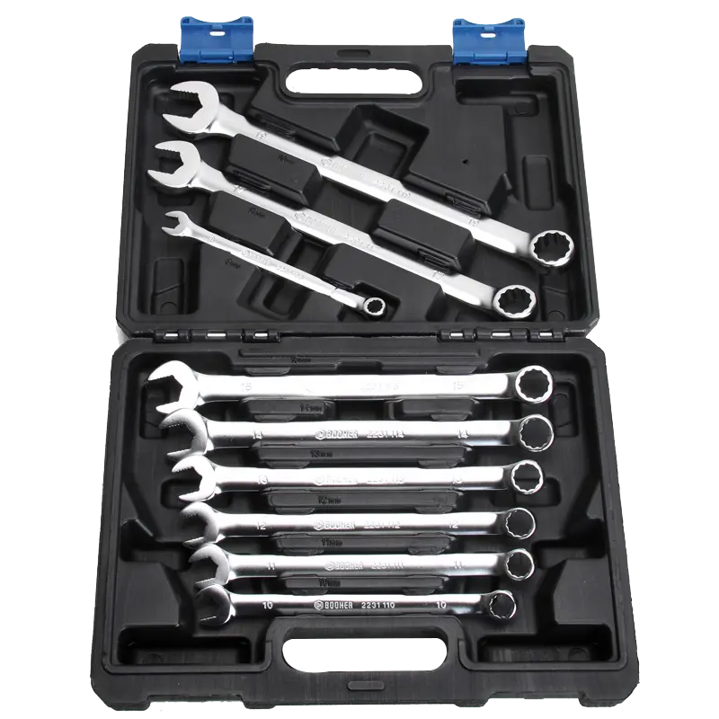 Hộp Nhựa Bền Bao Bì Của 9Pcs Chrome Vanadium ANSI Tiêu Chuẩn Lược Wrench Set