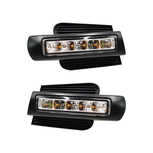 ไฟ LED DRL สำหรับ Toyota Land Cruiser Prado 120 GRJ120 TRJ120 FJ120 LC120 2002-2010ไฟวิ่งกลางวันที่มีสัญญาณไฟเลี้ยวสีเหลือง