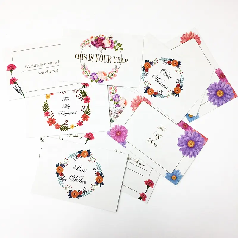 Paquete de 12 tarjetas de agradecimiento florales, tarjeta de invitación de cumpleaños con sobres