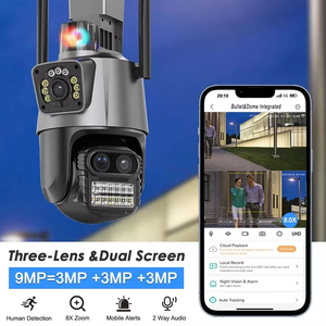 热卖9MP高清无线Ip Wifi摄像机三镜头双屏灯开关安全 - Product Image 2