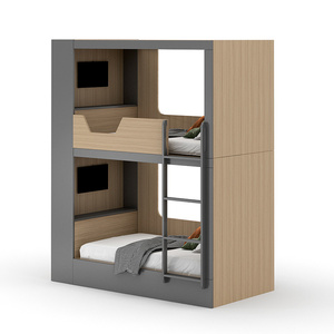 เตียงสองชั้นสำหรับหอพักนักศึกษาและอพาร์ตเมนต์ให้เช่าที่มีกรอบแข็งแรง - Product Image 2
