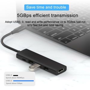 USB-C portátil 5 en 1, ulti ORT, con 4 60, 60 Z, utput 100W - Product Image 3