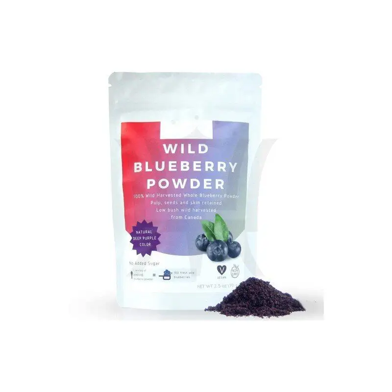 Wild Blueberry Powder 100% Wild Harvest Whole Blueberry Powder Pulp Seeds and Skin Retained Low Bush Wild Harveast From Canada