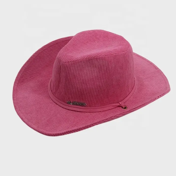 Sombreros de vaquero personalizados de fábrica para mujeres adultas, sombrero de vaquero Rosa vintage de PANA con logotipo