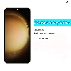 S23 + จอ Super AMOLED สำหรับ Samsung Galaxy S23 PLUS, แผงหน้าจอสัมผัสประกอบ Digitizer S916W S916U S916B พร้อมกรอบ
